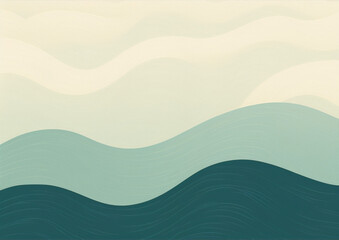 Fototapeta premium Abstract landscape background with pastel color waves, art deco style