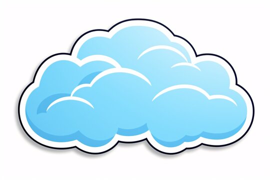 a blue cloud with white border