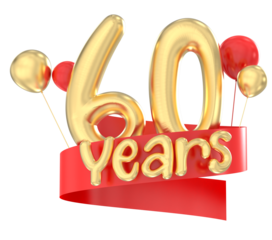 Happy 60th birthday gold balloon