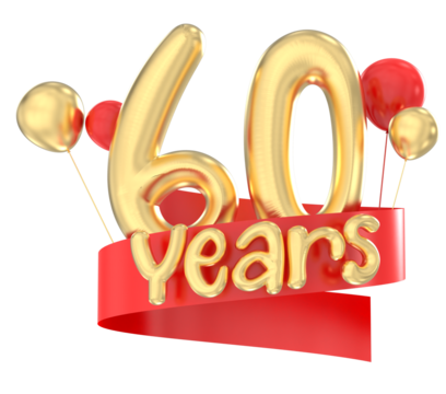 Happy 60th birthday gold balloon