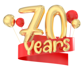 Happy 70th birthday gold balloon