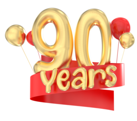 Happy 90th birthday gold balloon