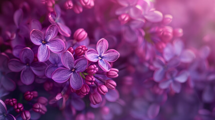 Close-up image of blooming spring lilac