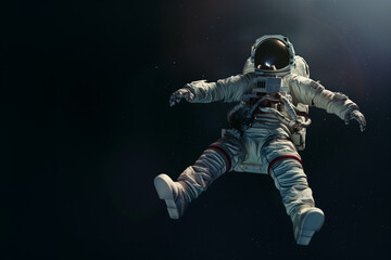 Fototapeta premium Astronaut falls into the depths of space