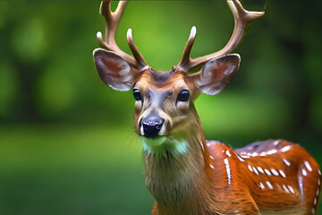 deer in the forest, cute deer, AI Generative - obrazy, fototapety, plakaty