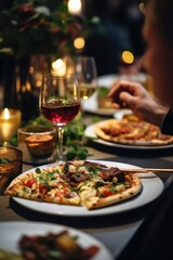 Plates of food on a table, suitable for restaurant menus or food blogs