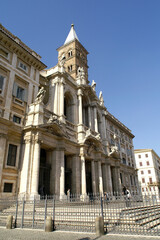 Fototapeta na wymiar Rome (Italy). Exterior of the Papal Basilica of Santa Maria Maggiore in the city of Rome