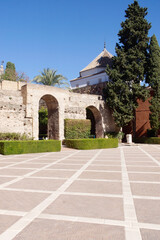 Fototapeta na wymiar Seville (Spain). Patio de la Montería of the Real Alcázar of Seville