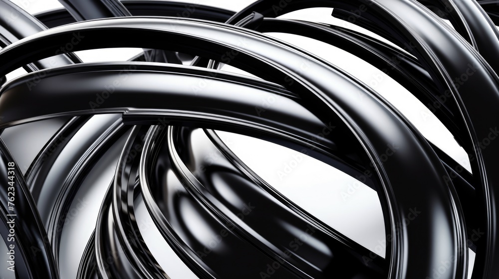 Aufkleber Abstract black and white swirl patterns, suitable for backgrounds and design elements