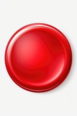 Simple red button on a plain white background, suitable for various design projects
