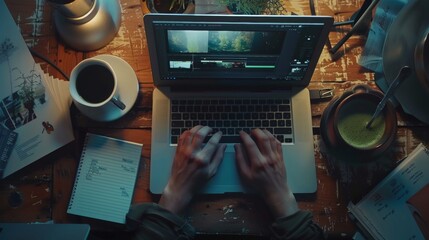 Creative Editing HandsOn Video Production with Matcha Fuel and Inspiring Notepad