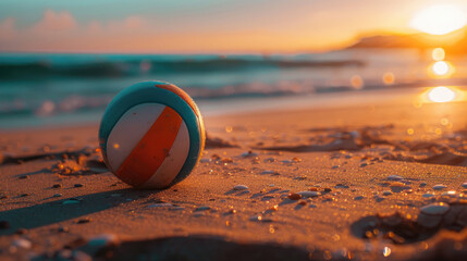 Beach Volleyball. Beach volleyball ball on the sand - Powered by Adobe
