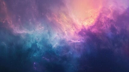 Galaxy with iridescent nebula soft focus