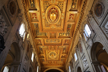 Interior of Basilica of San Giovanni in Laterano in Rome	
