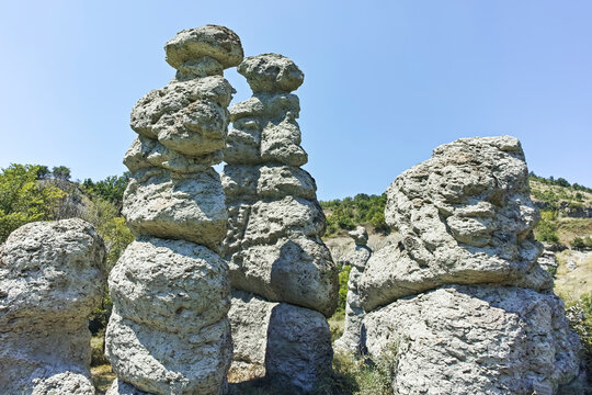 Rock formation The Stone Dolls of Kuklica, North Macedonia