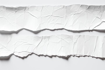 Two pieces of white paper torn apart, suitable for concepts of separation and division - obrazy, fototapety, plakaty