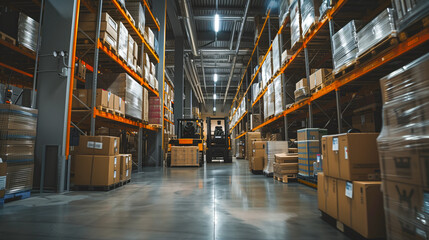 warehouse with forklift