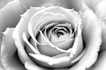 A pristine white rose, its petals gracefully arranged, captured in exquisite