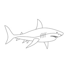 Outline Shark Clipart for Lovers of Aquatic Animals, Underwater Creatures, and Sea Life