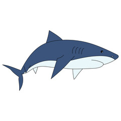 Fototapeta premium Colorful Shark Clipart for Lovers of Aquatic Animals, Underwater Creatures, and Sea Life