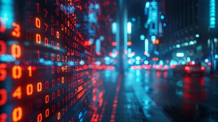 Obraz premium Digital finance stream, Wall Street in high-res, dynamic stock market movement