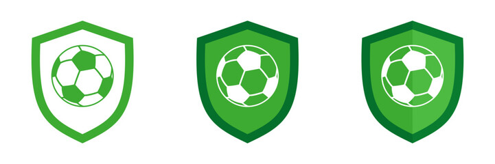 Obraz premium Shield icon set with ball, illustration.