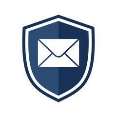 Shield icon with email, illustration