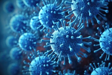 Obraz premium Detailed image of blue corona cells, suitable for medical or scientific projects