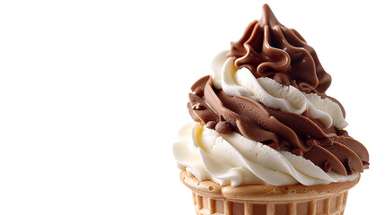 chocolate ice cream isolated on blank, clear white background 