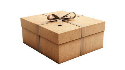 gift box isolated on white, cardboard box in clear background 