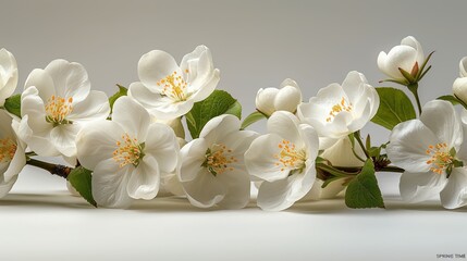 apple blossoms on a white background