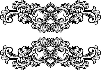 Illustration of  antique decorative ornaments highly detailed