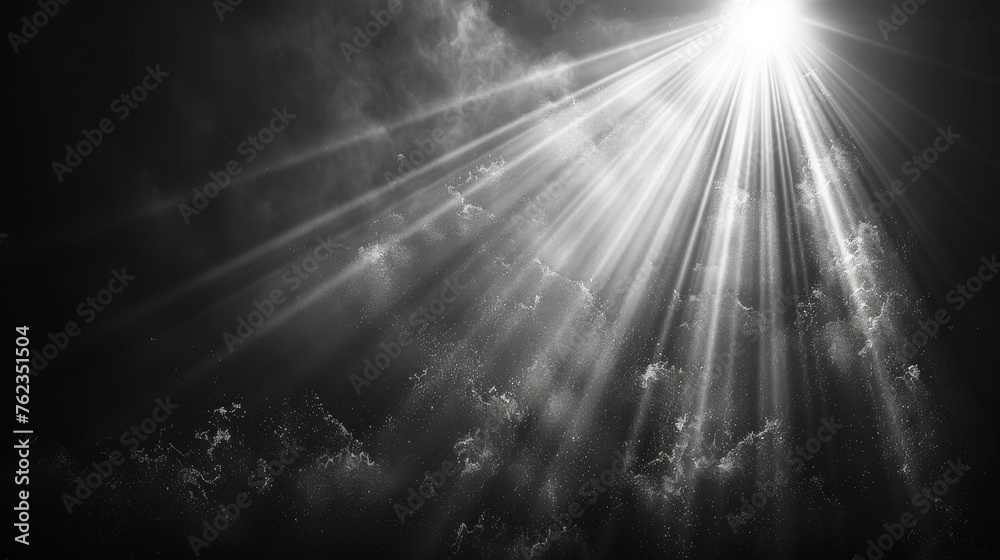 Poster transparent sunshine special lens flash light effect. light of radiance. sun rays overlay. sun rays 