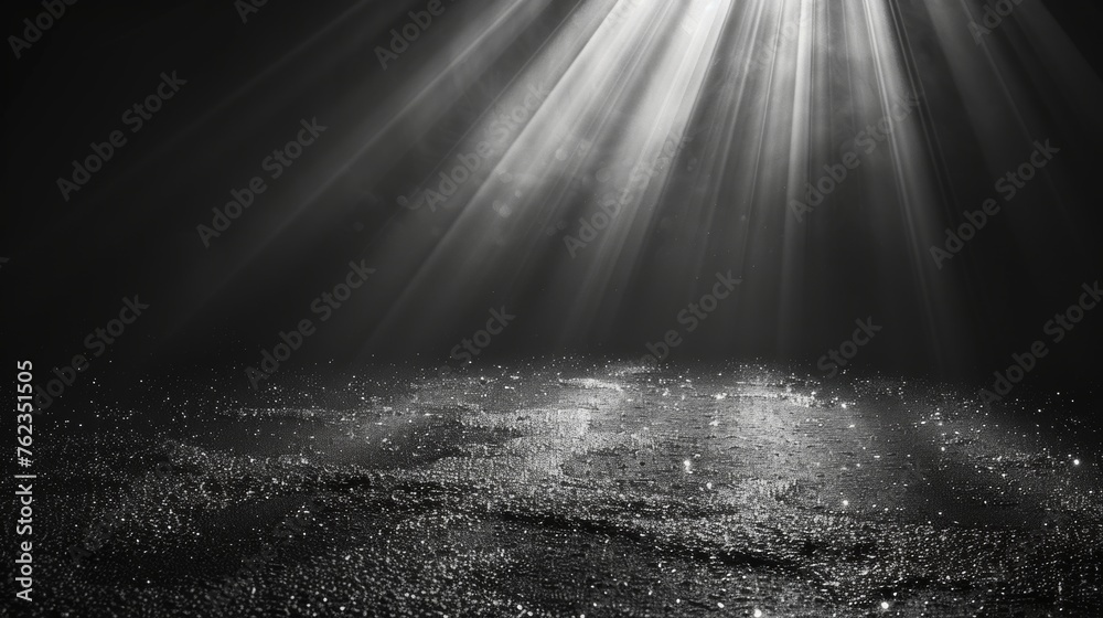Poster the sun light overlay. it is a black background with the sun rays overlay. the light is mounted on a