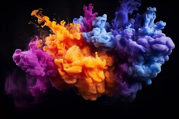 Fotobehang Colorful abstract painting. Ink in water. © AalamAmil