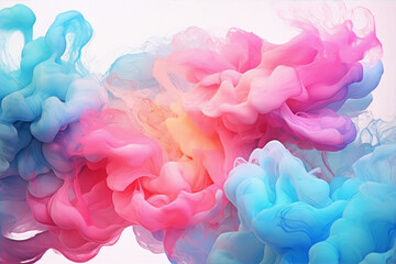 Obraz premium Colorful abstract painting. Pink, blue and yellow.