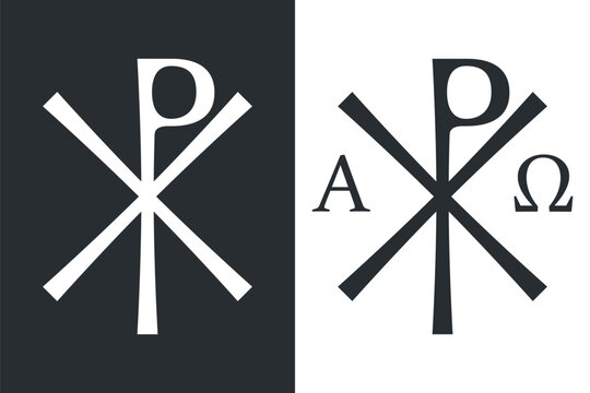 Monogramma Christi. Monogram of Jesus Christ (Christogram). Christian Sacred Chi Rho Symbol