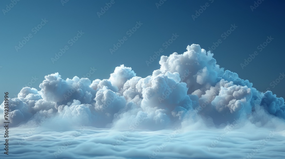 Poster Isolated smoke effect. White modern background with cloudiness or mist....