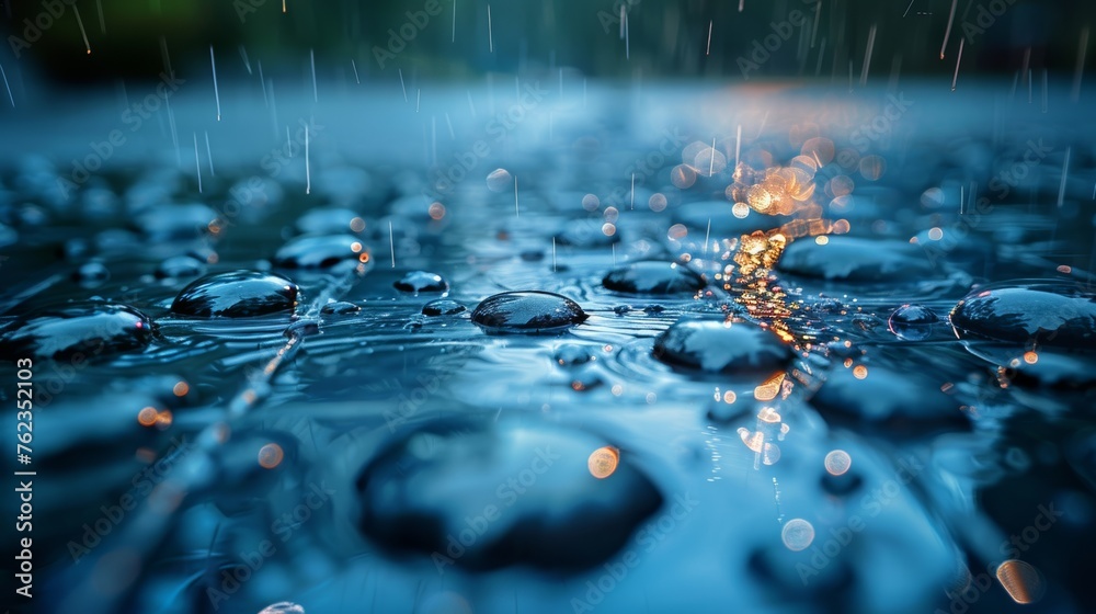 Poster Template background with rain drops falling on a checkered background. EPS 10 modern file included.