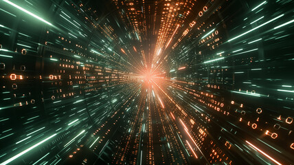 Obraz premium Digital data stream explosion.stream speed data