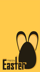 Happy Easter holiday card with easter rabbit and eggs