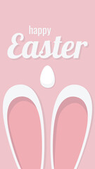 Happy Easter holiday card with easter rabbit and eggs