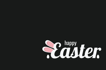 Happy Easter holiday card with easter rabbit and eggs