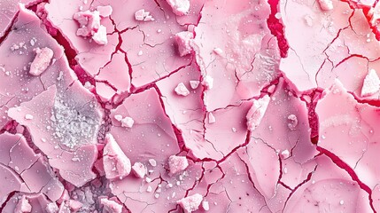 Obraz na płótnie Canvas Cracked pink paint. Abstract background. 3d rendering illustration.
