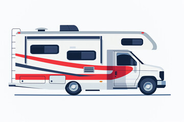 Naklejka premium Modern RV Side View Illustration