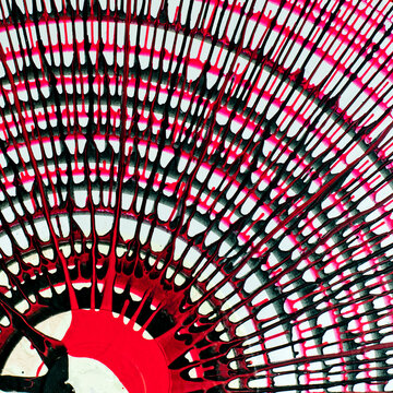 Abstract Art of Splattered Black,Red and White Acrylic Paint