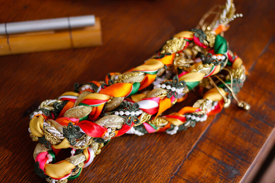 cord with colorful details for Celtic ceremony