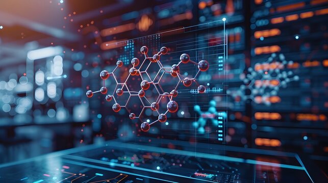 Cutting-Edge Digital Visualization of Intricate Molecular Structures Representing Groundbreaking Innovations in Science and Technology - Powered by Adobe