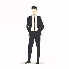 Fototapeta premium illustration of successful men, handsome rich boss or executive manager dressed in a business suit, isolated flat vector modern business illustration, full of success and motivation