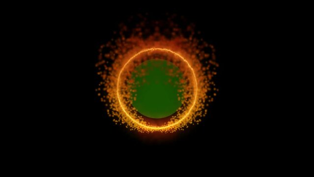 ring of emitter light effect green screen background
